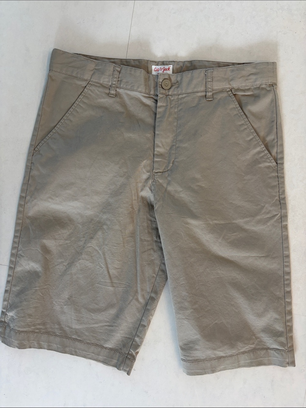 NWOT Cat & Jack Men’s Beige Flat Front Chino Shorts